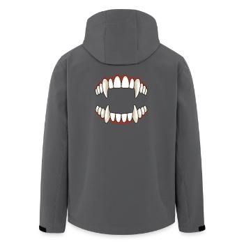 Blutige Bissfänge: Vampir Zähne Halloweenparty - Recycelte Männer Softshell-Jacke von Stanley/Stella - Anthrazit - Hinten - AI Model Male 185 light (185cm)