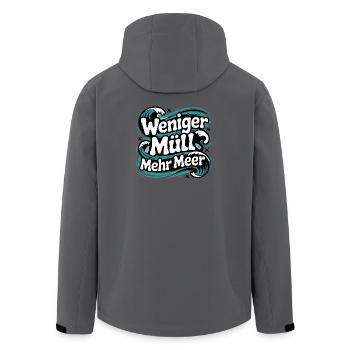  Weniger Müll Mehr Meer Spruch Umwelt Meeresschutz - Recycelte Männer Softshell-Jacke von Stanley/Stella - Anthrazit - Hinten - AI Model Male 185 light (185cm)