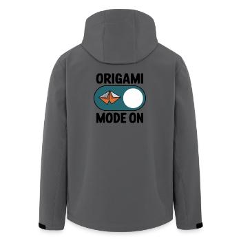 Origami Fashion On Paper Folding Saying for Origami - Men’s Recycled Softshell Jacket by Stanley/Stella - anthracite - Back - AI Model Male 185 light (185cm)
