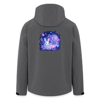 Zuckerhöhle Hase im Bonbonlicht - Recycelte Männer Softshell-Jacke von Stanley/Stella - Anthrazit - Hinten - AI Model Male 185 light (185cm)