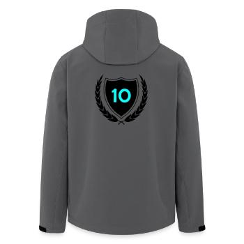 Neon Ten Numeral Print - Men’s Recycled Softshell Jacket by Stanley/Stella - anthracite - Back - AI Model Male 185 light (185cm)