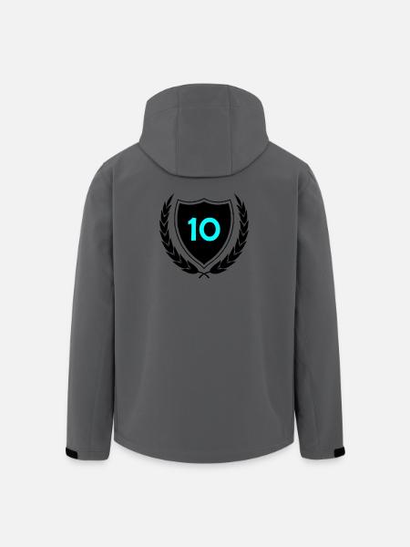 Neon Ten Numeral Print - Men’s Recycled Softshell Jacket by Stanley/Stella - anthracite