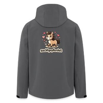  Suchtgepferdet Lustiges Pferd Motiv Für - Recycelte Männer Softshell-Jacke von Stanley/Stella - Anthrazit - Hinten - AI Model Male 185 light (185cm)