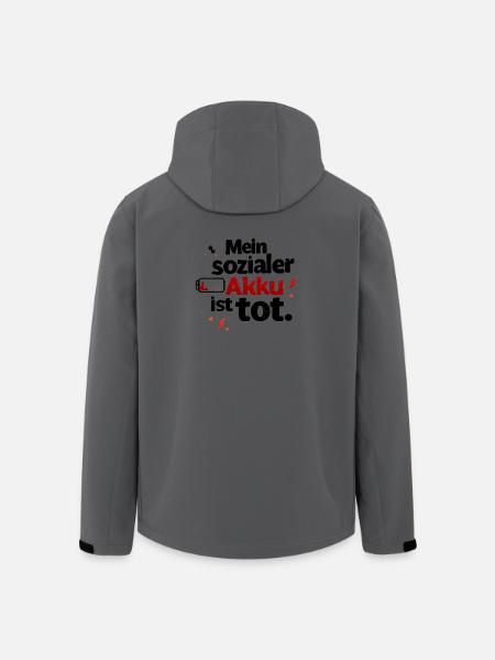 Mein sozialer Akku ist tot - Recycelte Männer Softshell-Jacke von Stanley/Stella - Anthrazit