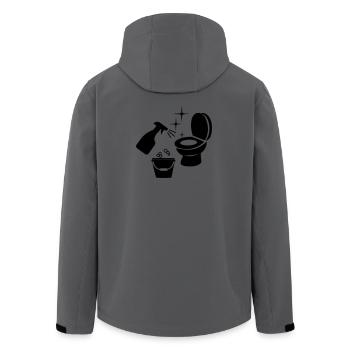 Toilettenreinigung mit Seifen- und Wasser-Logo - Recycelte Männer Softshell-Jacke von Stanley/Stella - Anthrazit - Hinten - AI Model Male 185 light (185cm)