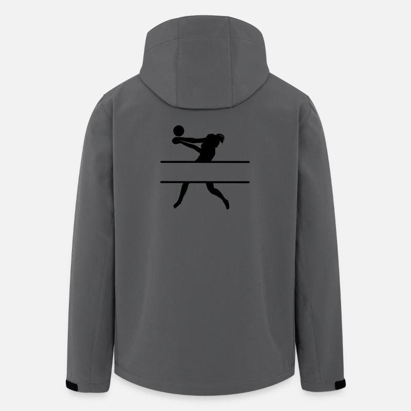 Schattenbild eines Volleyballspielers mit Spieler - Recycelte Männer Softshell-Jacke von Stanley/Stella - Anthrazit