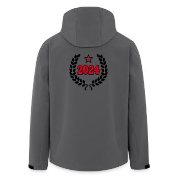 2024 - Geburtstag Jubiläum JGA Hochzeit Jahreszahl - Recycelte Männer Softshell-Jacke von Stanley/Stella - Anthrazit - Hinten - AI Model Male 185 light (185cm)
