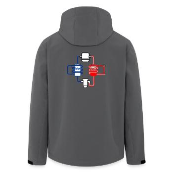 Heat pump red blue - Men’s Recycled Softshell Jacket by Stanley/Stella - anthracite - Back - AI Model Male 185 light (185cm)