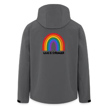 L’amour est plus fort. LGBT - Veste softshell homme en polyester recyclé Stanley/Stella - charbon - Dos - AI Model Male 185 light (185cm)