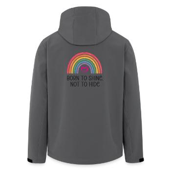 Mois de la fierté LGBTQ - Né pour briller, pas pour se cacher - Veste softshell homme en polyester recyclé Stanley/Stella - charbon - Dos - AI Model Male 185 light (185cm)