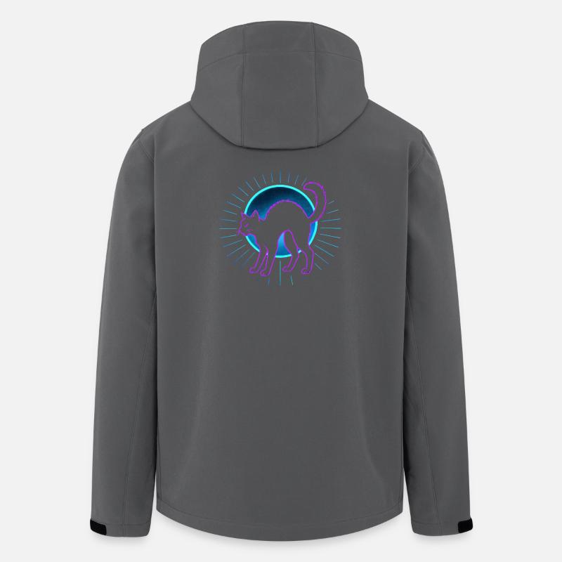 Neonkatze auf Mondkreis - Recycelte Männer Softshell-Jacke von Stanley/Stella - Anthrazit