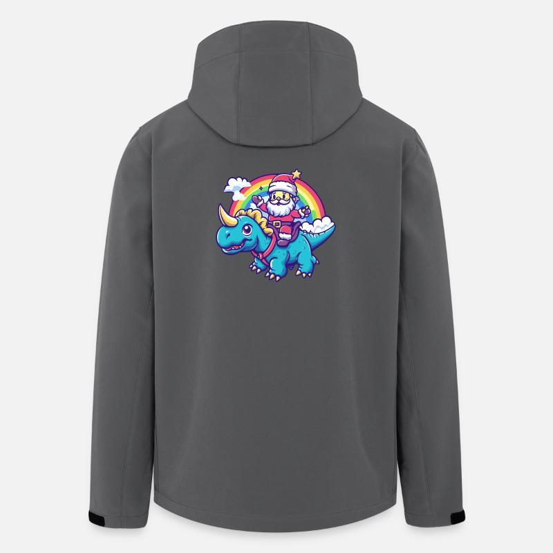 Dinosaurier triceratops Weihnachtsmann - Recycelte Männer Softshell-Jacke von Stanley/Stella - Anthrazit