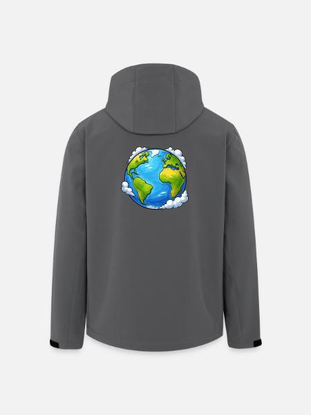 Planète Monde Terrestre - Veste softshell homme en polyester recyclé Stanley/Stella - charbon
