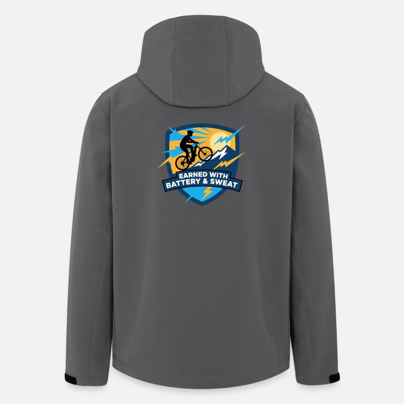 Earned With Battery & Sweat MTB Badge - Men’s Recycled Softshell Jacket by Stanley/Stella - anthracite
