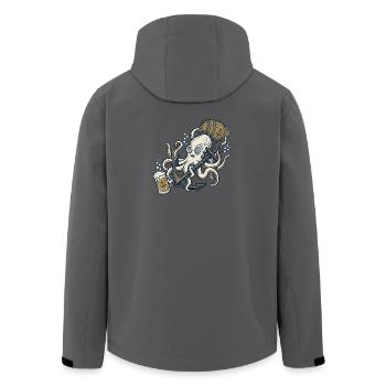 Bier Tintenfisch - Recycelte Männer Softshell-Jacke von Stanley/Stella - Anthrazit - Hinten - AI Model Male 185 light (185cm)