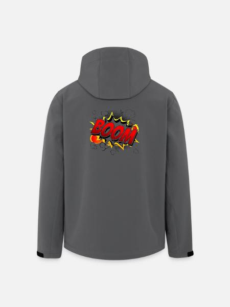 Boom Comic Graphic - Veste softshell homme en polyester recyclé Stanley/Stella - charbon