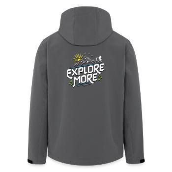 Explore more - Reisen Wandern Abenteuer - Recycelte Männer Softshell-Jacke von Stanley/Stella - Anthrazit - Hinten - AI Model Male 185 light (185cm)