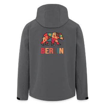Hauptstad Berlin Great motif for Berliners - Men’s Recycled Softshell Jacket by Stanley/Stella - anthracite - Back - AI Model Male 185 light (185cm)