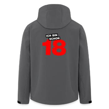Ich bin schon 18 - Recycelte Männer Softshell-Jacke von Stanley/Stella - Anthrazit - Hinten - AI Model Male 185 light (185cm)