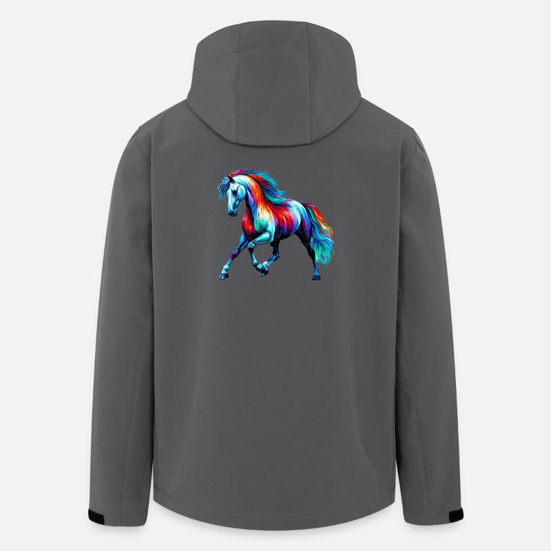 Pferd - Recycelte Männer Softshell-Jacke von Stanley/Stella - Anthrazit