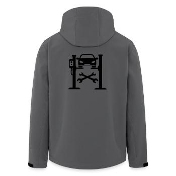 Logo du garage automobile - Veste softshell homme en polyester recyclé Stanley/Stella - charbon - Dos - AI Model Male 185 light (185cm)