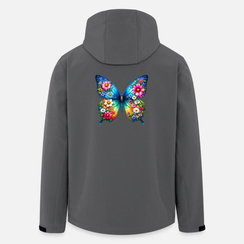 Schmetterlingsblume Blumen - Recycelte Männer Softshell-Jacke von Stanley/Stella - Anthrazit