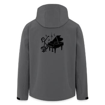Stickmen pianiste - Veste softshell homme en polyester recyclé Stanley/Stella - charbon - Dos - AI Model Male 185 light (185cm)