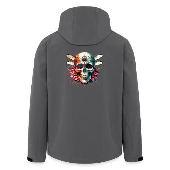 Mystic Skullflower - Recycelte Männer Softshell-Jacke von Stanley/Stella - Anthrazit - Hinten - AI Model Male 185 light (185cm)