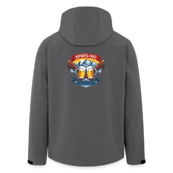 Après Ski Comic Design - Men’s Recycled Softshell Jacket by Stanley/Stella - anthracite - Back - AI Model Male 185 light (185cm)