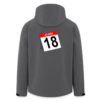 Idée de cadeau pour le 18e anniversaire Calendrier de juin Dix-huit - Veste softshell homme en polyester recyclé Stanley/Stella - charbon - Dos - AI Model Male 185 light (185cm)