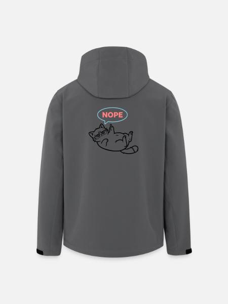 Katze Nope Sprechblase Farbig - Recycelte Männer Softshell-Jacke von Stanley/Stella - Anthrazit