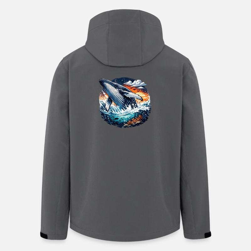 Abendmeer-Walsprung Fantasy - Recycelte Männer Softshell-Jacke von Stanley/Stella - Anthrazit