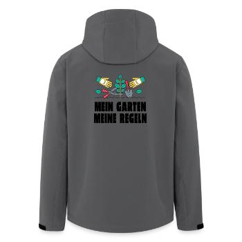 Mein Garten Shirt - Recycelte Männer Softshell-Jacke von Stanley/Stella - Anthrazit - Hinten - AI Model Male 185 light (185cm)