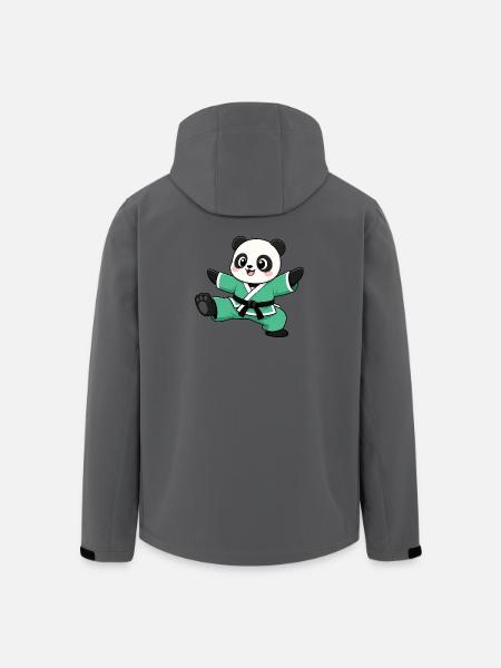 Panda Karate Tritt Kampfsport Kampfkunst - Recycelte Männer Softshell-Jacke von Stanley/Stella - Anthrazit