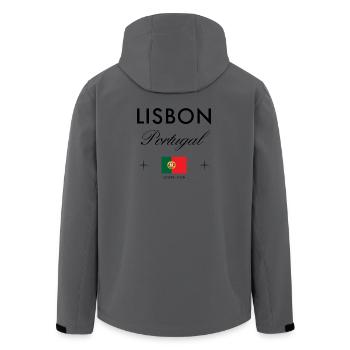Lisbon Portugal Coordinates Travel Souvenir - Men’s Recycled Softshell Jacket by Stanley/Stella - anthracite - Back - AI Model Male 185 light (185cm)