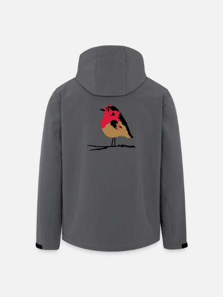 A robin on branch - Men’s Recycled Softshell Jacket by Stanley/Stella - anthracite