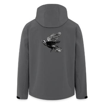 Rabe im Flug - Recycelte Männer Softshell-Jacke von Stanley/Stella - Anthrazit - Hinten - AI Model Male 185 light (185cm)