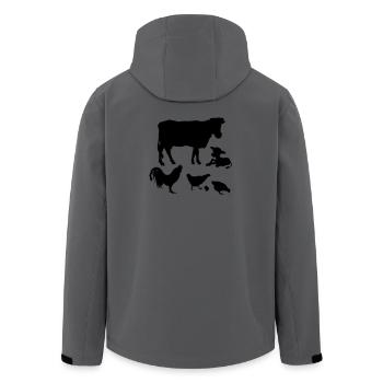 Cow calf chickens rooster chicks - Men’s Recycled Softshell Jacket by Stanley/Stella - anthracite - Back - AI Model Male 185 light (185cm)