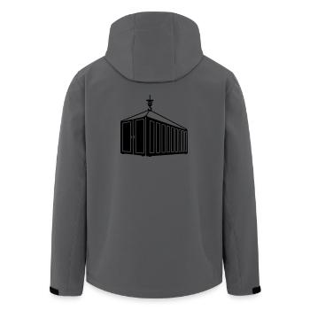 Seecontainer auf Hakenkran Logo - Recycelte Männer Softshell-Jacke von Stanley/Stella - Anthrazit - Hinten - AI Model Male 185 light (185cm)