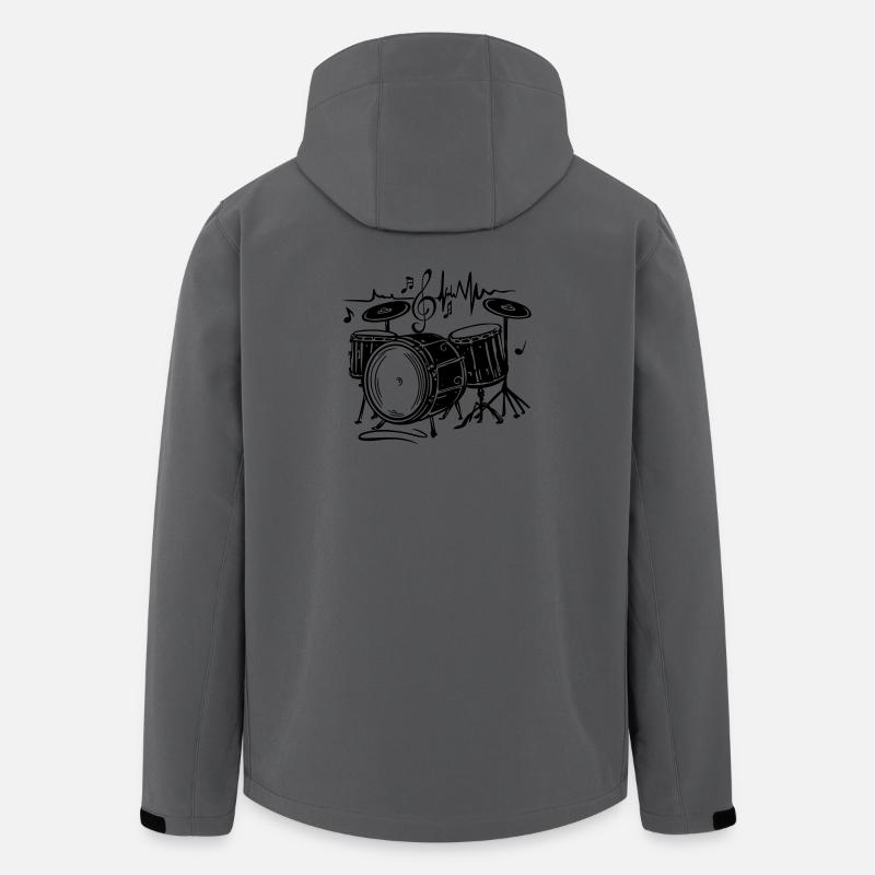 Schlagzeug Drums mit Herzschlag - Recycelte Männer Softshell-Jacke von Stanley/Stella - Anthrazit