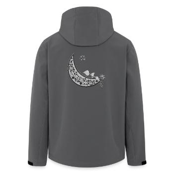 Moon with tendril ornament - Men’s Recycled Softshell Jacket by Stanley/Stella - anthracite - Back - AI Model Male 185 light (185cm)