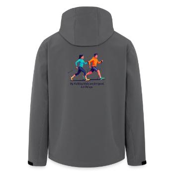 Nordic walking fans - Men’s Recycled Softshell Jacket by Stanley/Stella - anthracite - Back - AI Model Male 185 light (185cm)