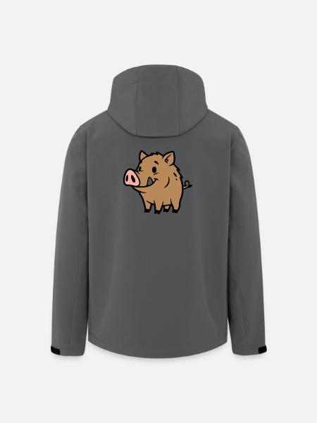 Sweet Wild Boar Comic Lucky Charm - Men’s Recycled Softshell Jacket by Stanley/Stella - anthracite
