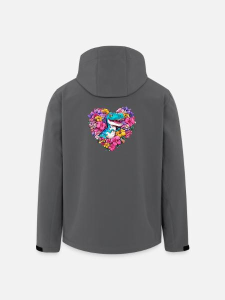 Dino Flower Heart - Men’s Recycled Softshell Jacket by Stanley/Stella - anthracite