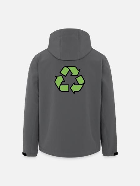 Plan du panneau de recyclage - Veste softshell homme en polyester recyclé Stanley/Stella - charbon