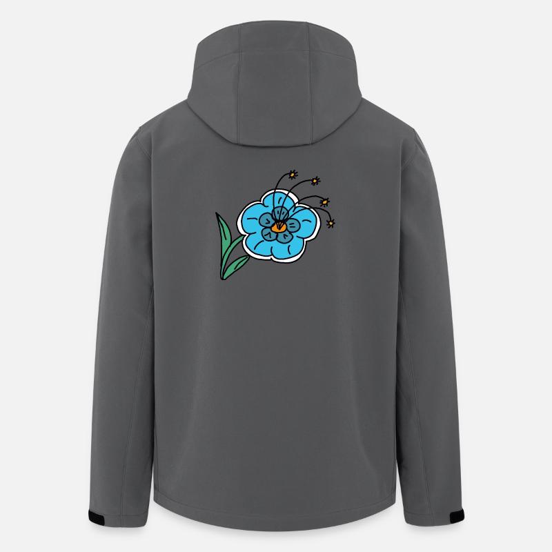 Handgezeichnete blaue Blume Kinder Kind - Recycelte Männer Softshell-Jacke von Stanley/Stella - Anthrazit