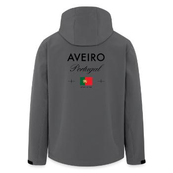 Aveiro Portugal Koordinaten Reise Souvenir - Recycelte Männer Softshell-Jacke von Stanley/Stella - Anthrazit - Hinten - AI Model Male 185 light (185cm)