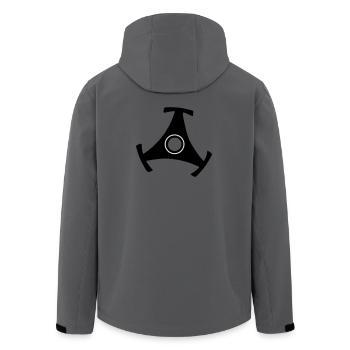 45 R.P.M. Record Adaptor (bicolor) - Men’s Recycled Softshell Jacket by Stanley/Stella - anthracite - Back - AI Model Male 185 light (185cm)