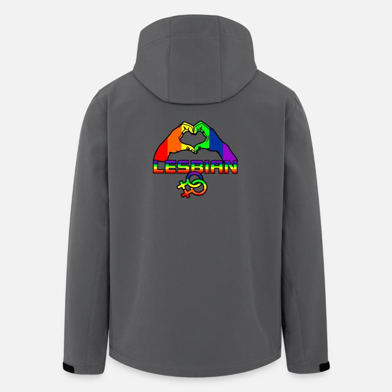 Regenbogen lesbies stolzes Logo 4 - Recycelte Männer Softshell-Jacke von Stanley/Stella - Anthrazit