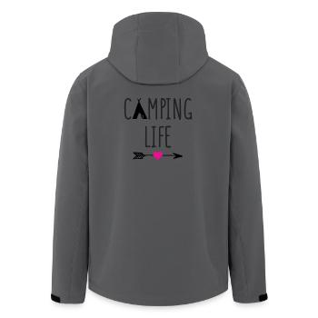 Leben auf dem Campingplatz - Recycelte Männer Softshell-Jacke von Stanley/Stella - Anthrazit - Hinten - AI Model Male 185 light (185cm)